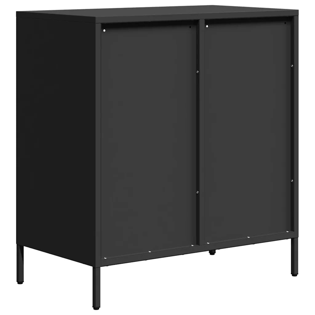 Credenza-Buffet-Armadio da cucina Nera 68x39x73,5 cm in Acciaio Laminato a Freddo 399883
