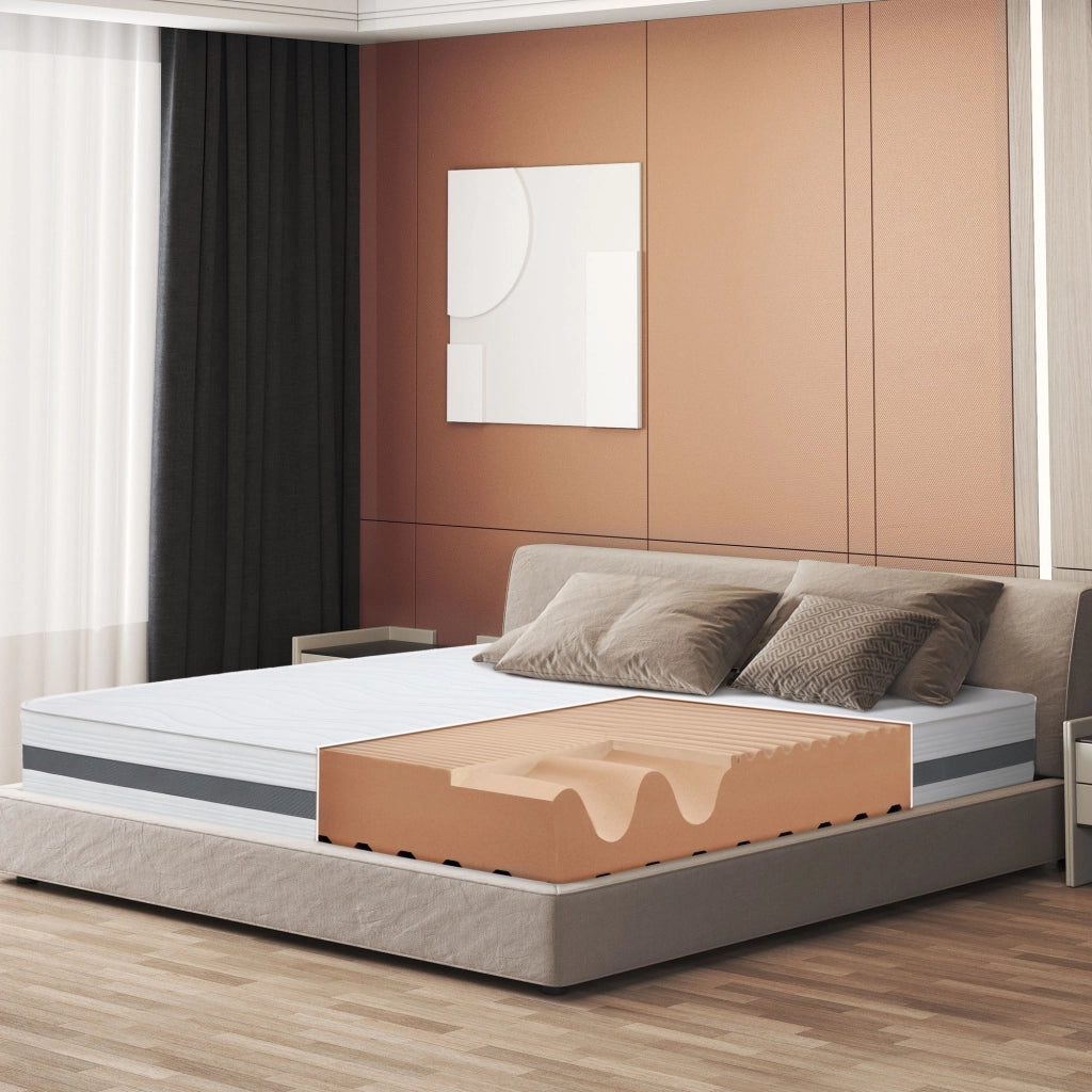 Materasso Singolo 105x190 cm in Memory Antibatterico | Altezza 25 cm | Rivestimento 3D Air in Fibra Ipoallergenica | Materasso Ortopedico a 7 Zone Differenziate Termosensibili