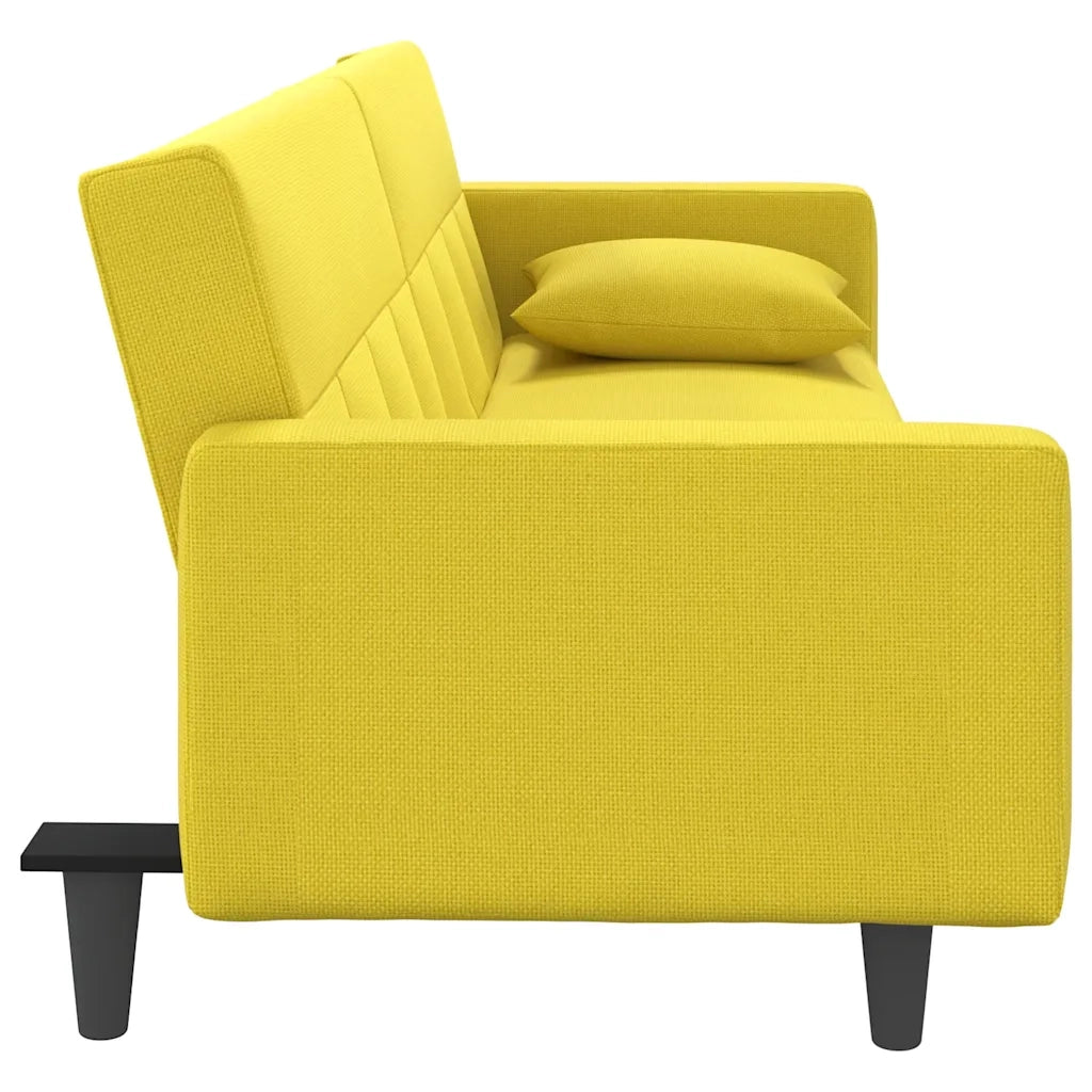 Divano letto | Sof¨¤ letto | Letto singolo con Cuscini Giallo Chiaro in Tessuto