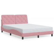 Letto matrimoniale | Letto per adulti | Giroletto senza Materasso Rosa 120x200 cm in Velluto