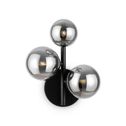 Applique Contemporanea Dallas Metallo Nero 3 Luci Diffusori Fumè