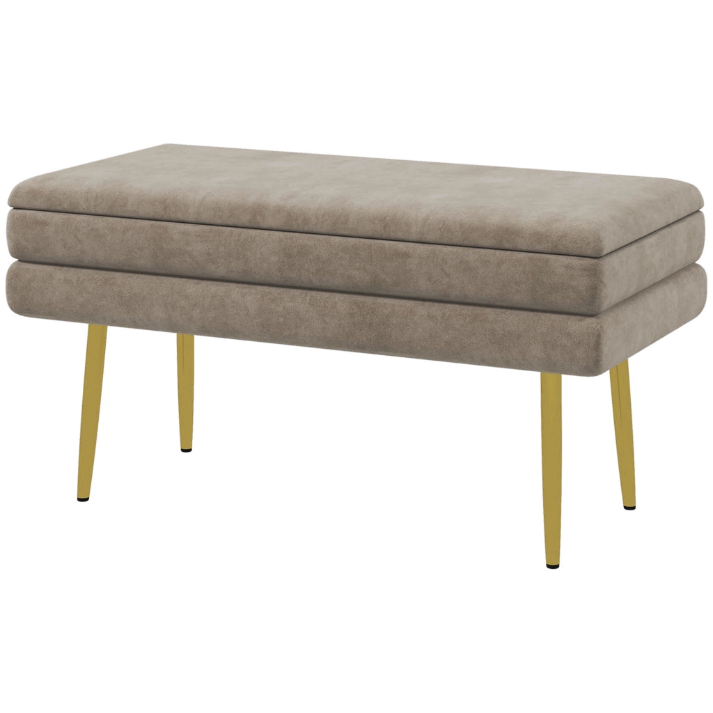 Divanetto con cassetti ¨C Minimal ¨C Beige 79.5x37.5x43 cm