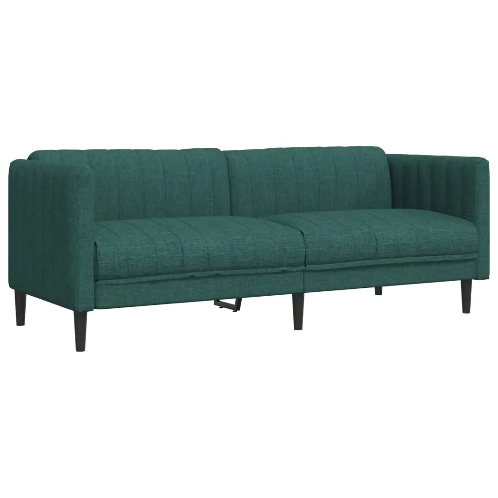Divano a 3 Posti-Sofa 3 Posti Verde Scuro in Tessuto