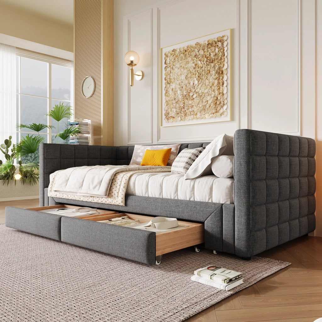 letto divano velluto grigio 90 x 200 cm