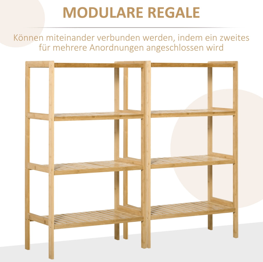 Scaffale in bambù a 4 ripiani 62x33x112 cm naturale