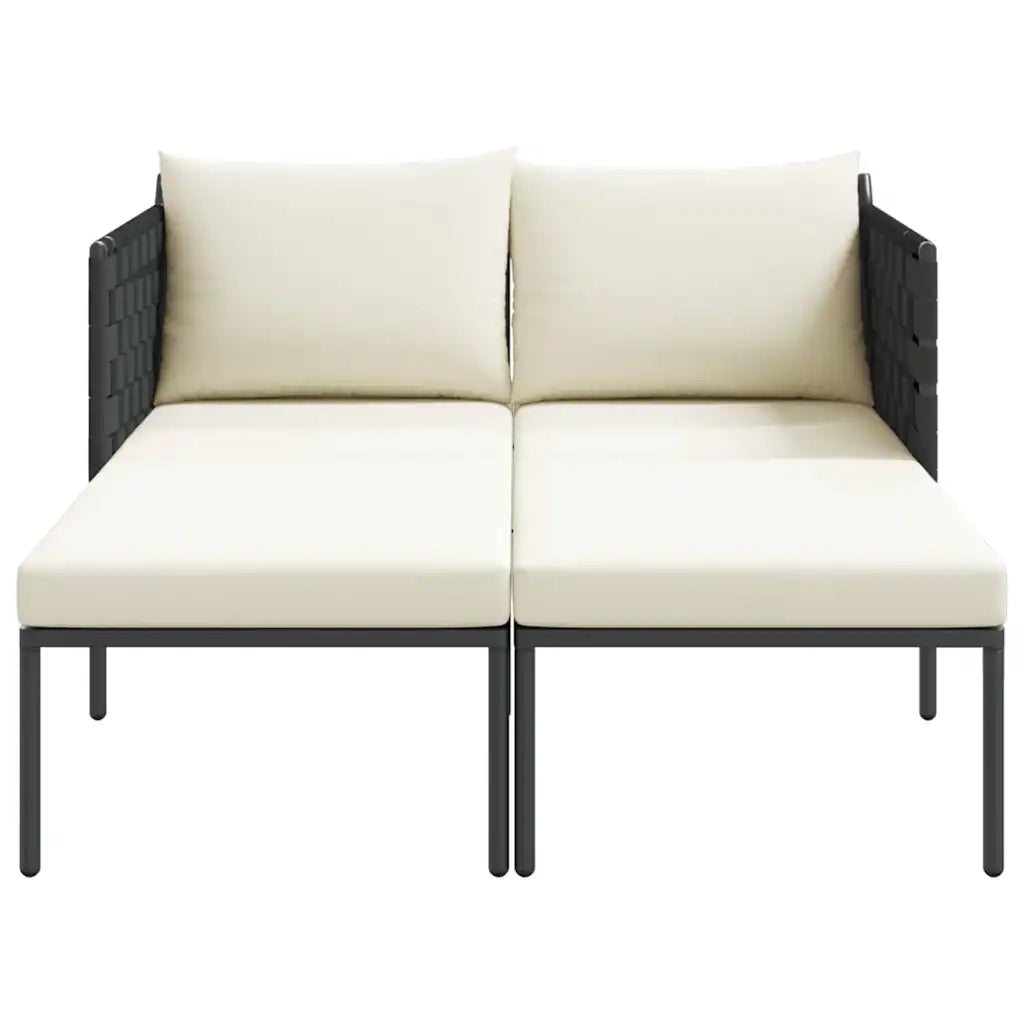 Lettino da Sole con cuscino Antracite 153 x 115 x 69.5 cm 42004136