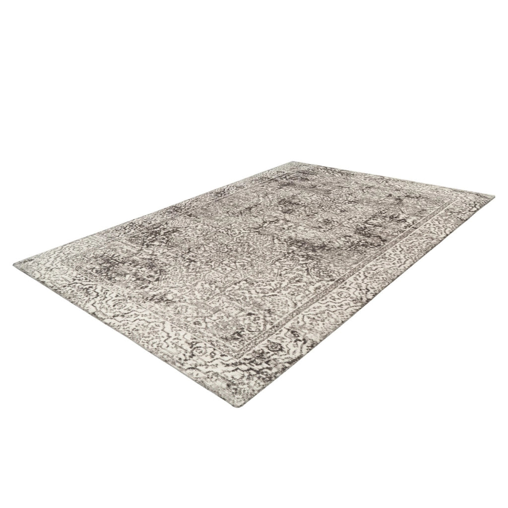 Tappeto vintage Davio 200 in grigio e cotone