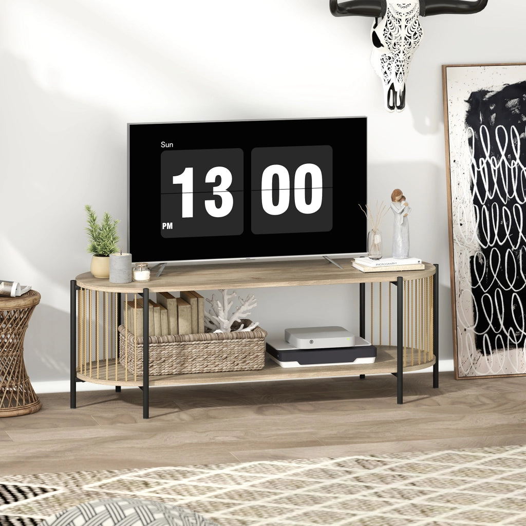 Mobile TV con ripiani aperti ¨C Minimal ¨C 124x43,5x41 cm colore naturale