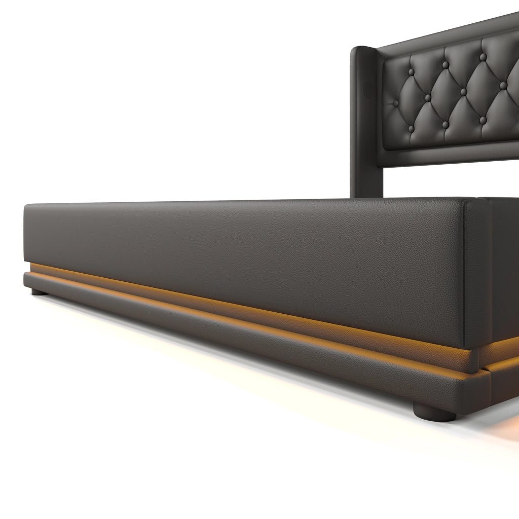 Letto matrimoniale 160x200 cm nero con contenitore