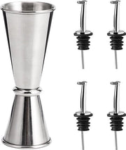 Jigger da 30/60 ml in acciaio inossidabile con 4 beccucci