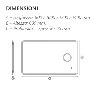 Specchio illuminazione led cm 80x60 - mod. L207