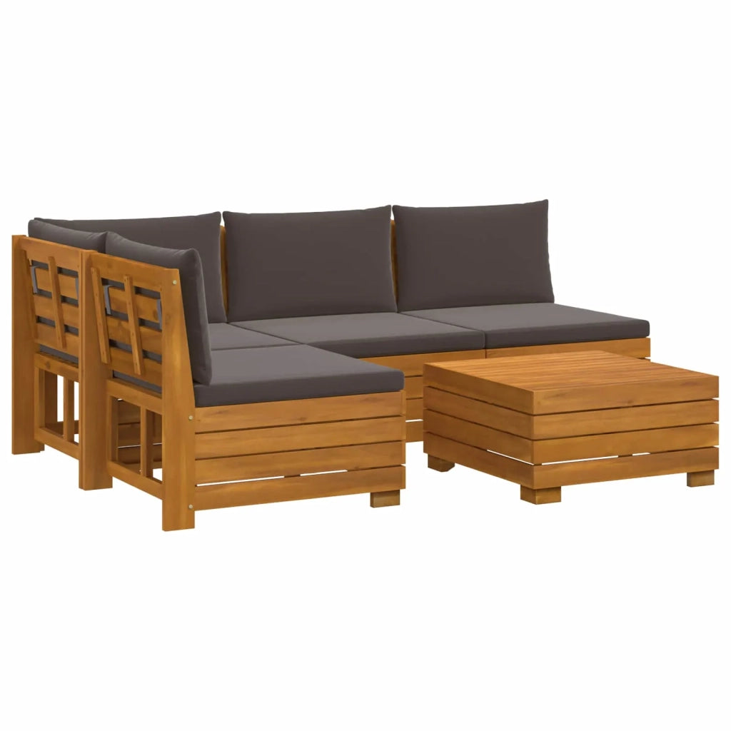 Set di divani da esterno con cuscino 5 Pezzo Marrone 3403116