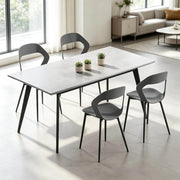 Set di 4 sedie da pranzo 51x44x83 cm in PP grigio con gambe in metallo