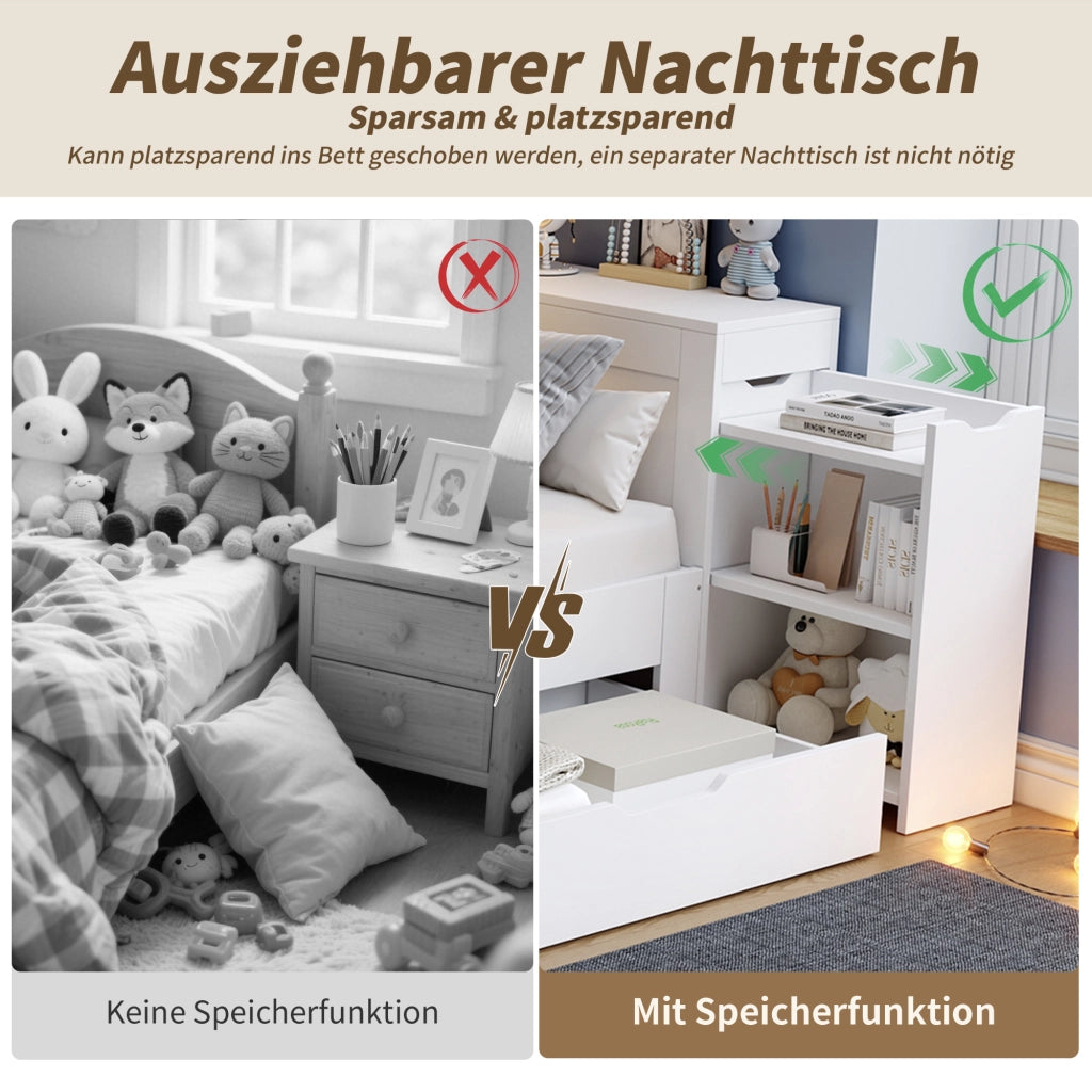 letto bambini mdf bianco 90 x 200 cm