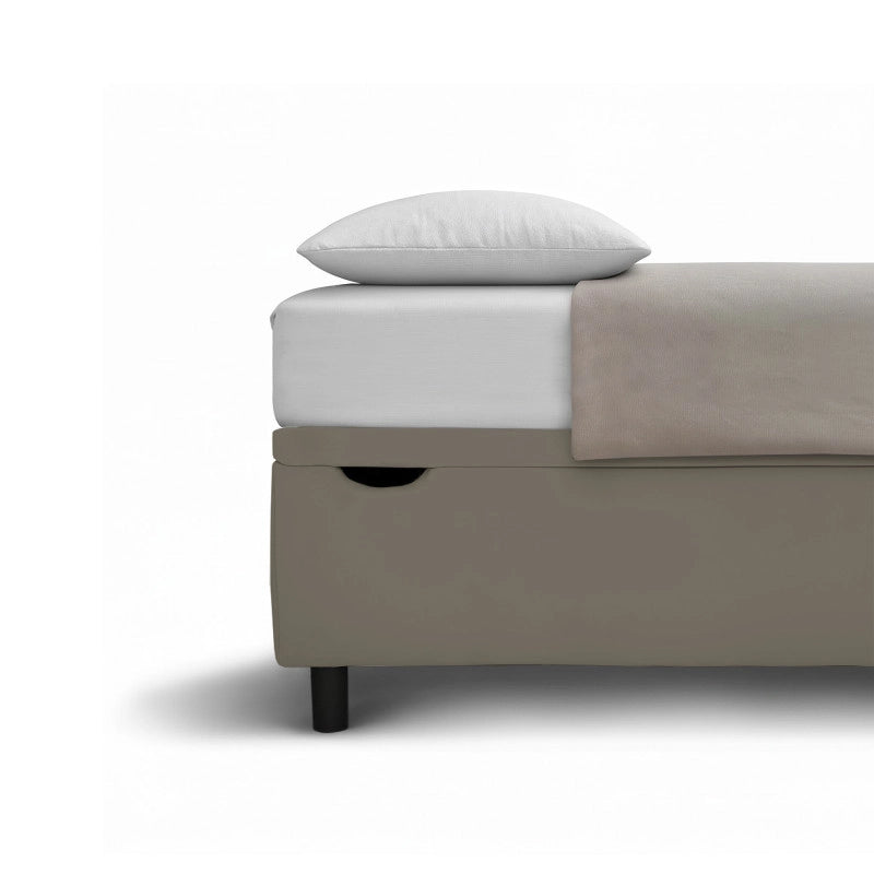 Letto imbottito Matrimoniale 180x190 cm BoxMax - Similpelle,Cappuccino,Contenitore