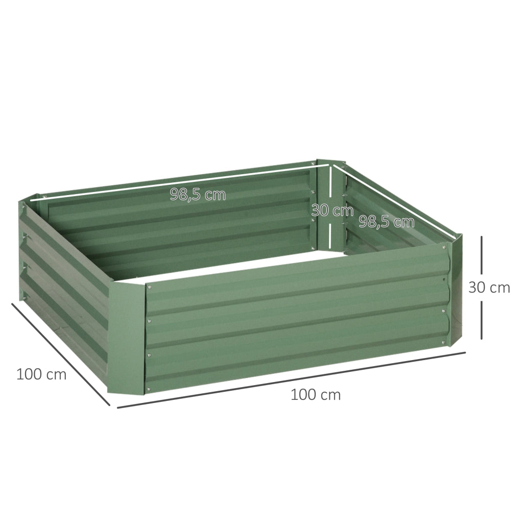 Vasche per piante 100x100x30 ¨C zephmum ¨C verde, 2 pezzi, set
