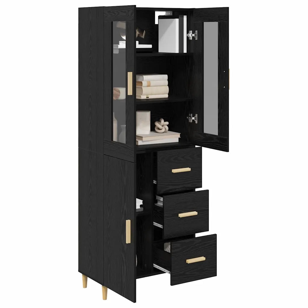Credenza Rovere Nero 34,5 x 34 x 180 cm Legno multistrato 3416223