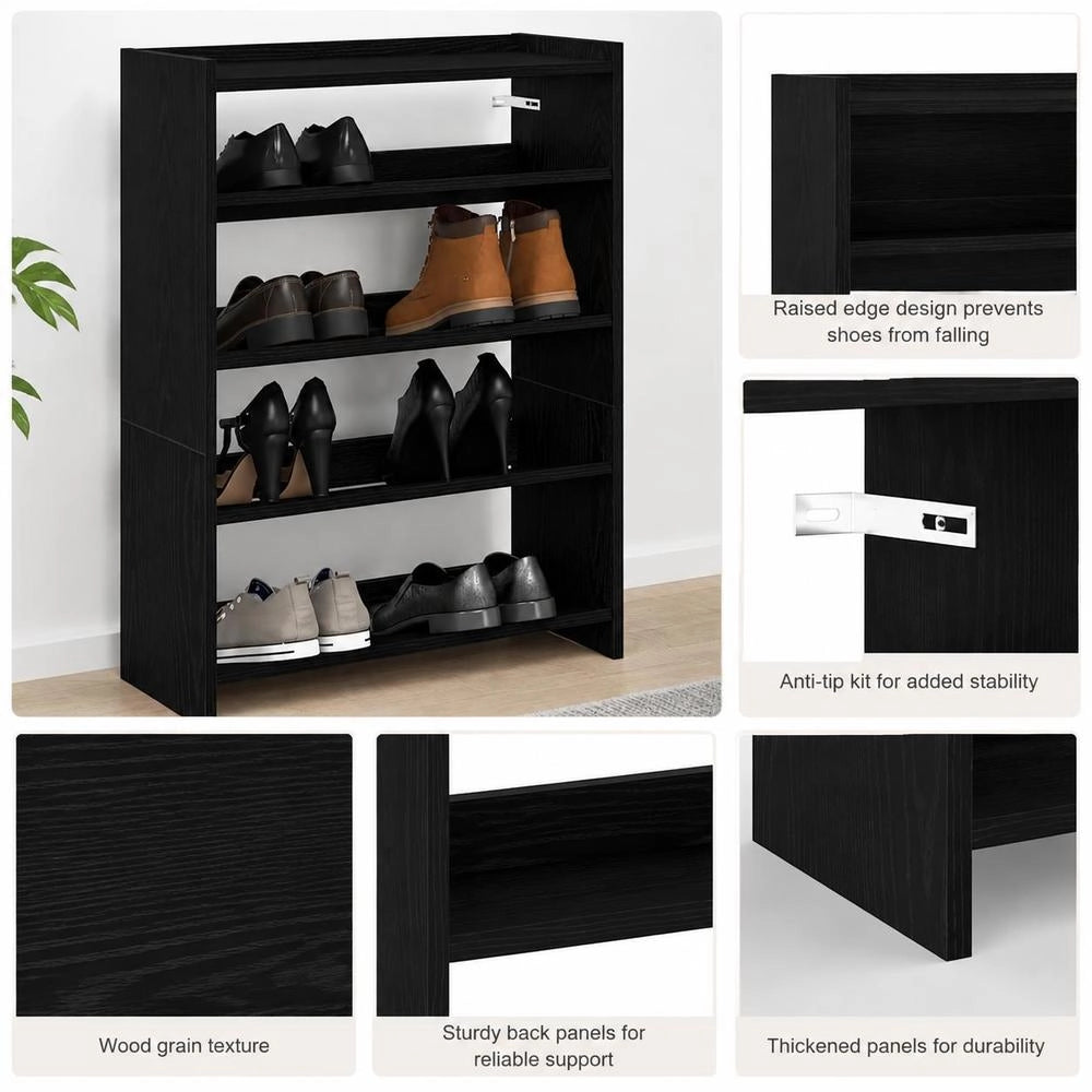 Scaffale per scarpe nero, 60x25x81 cm – moderno e versatile, adatto a ogni arredamento, regalo elegante