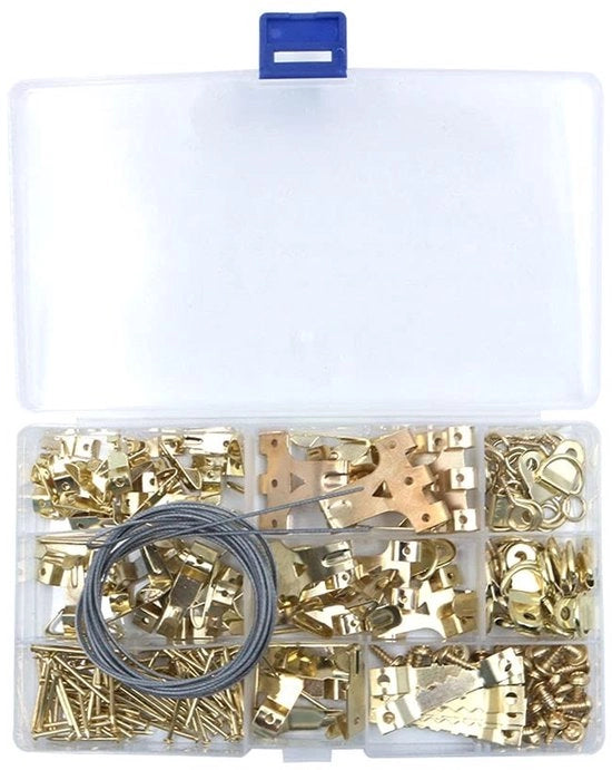 Kit di appoggio fotografico con chiodi - 250 pezzi - Sistema di appoggio fotografico con pinze - Assortimento di supporti fotografici portatili - Adatto per specchi/ opere d'arte - Inclusi accessori