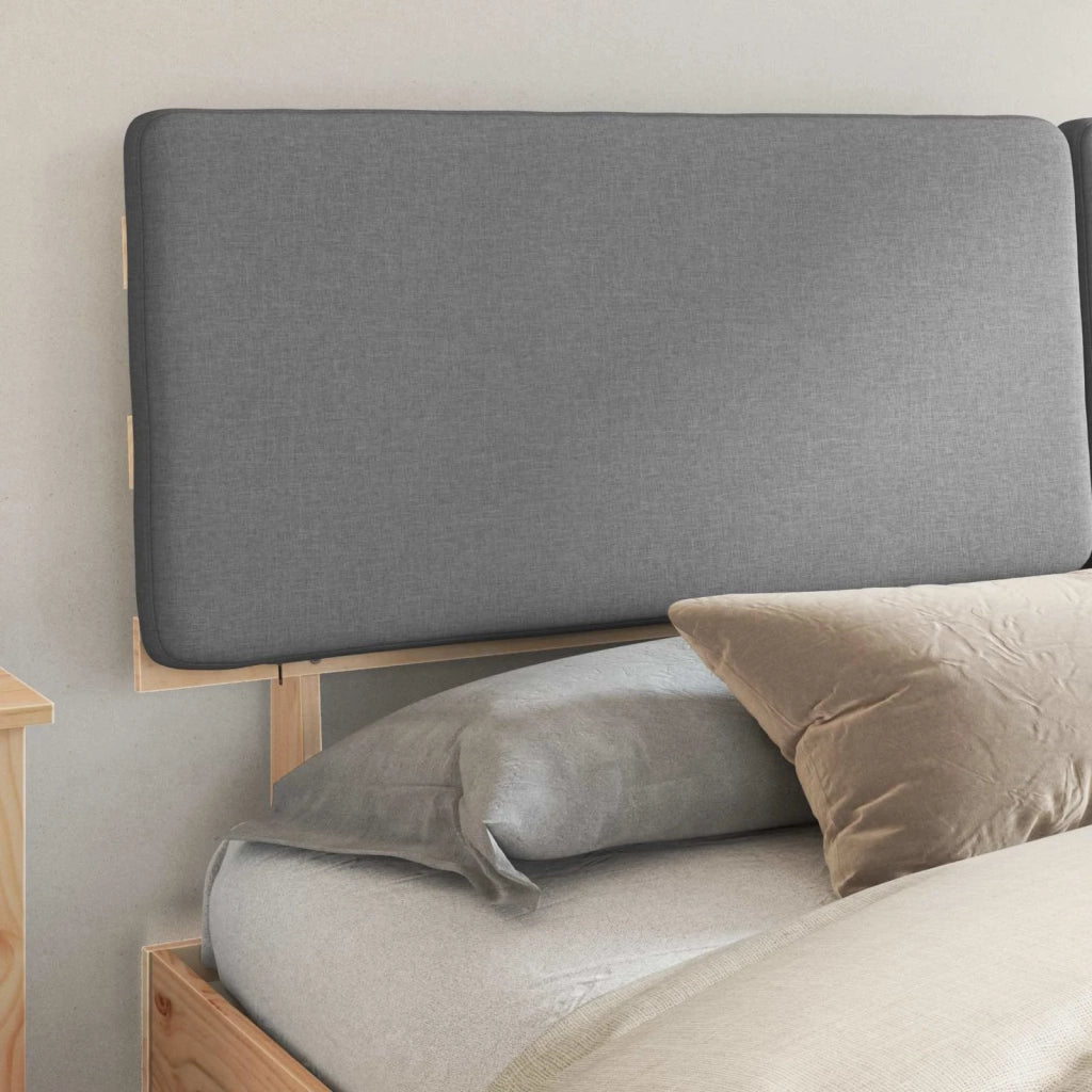 Letto con Testiera Rivestita Grigio chiaro 200 x 200 cm