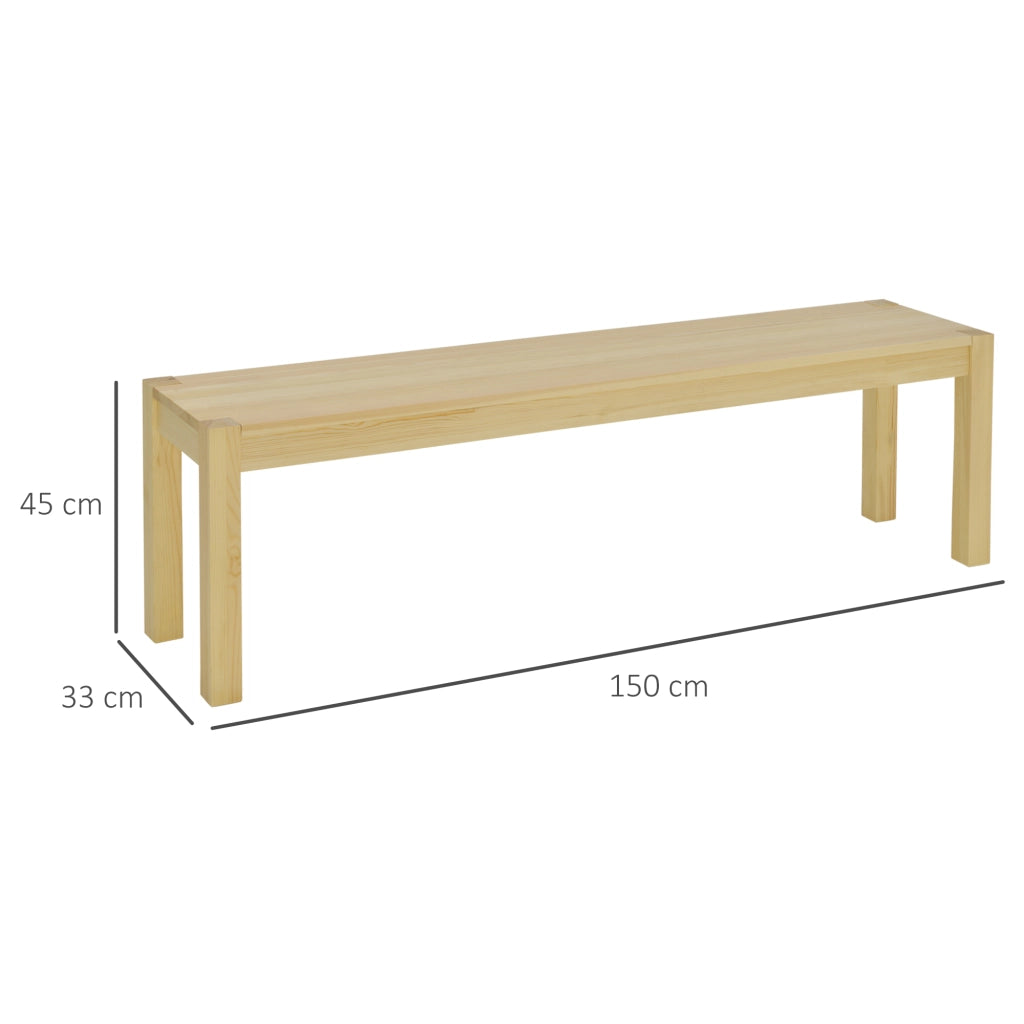 Panca 150x33x45 cm 3 posti in legno di pino naturale
