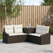 Set di divani 5 pz Nero e Bianco Crema 3447809
