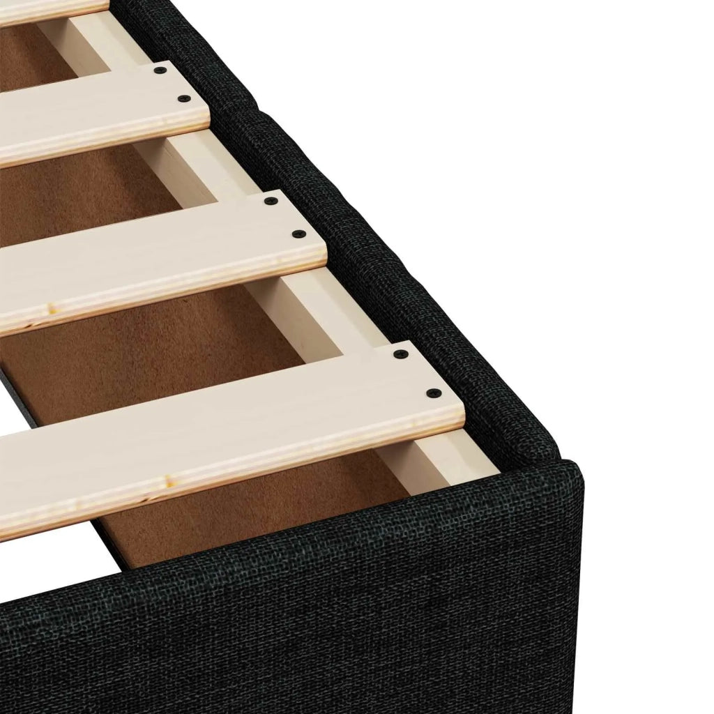Letto box spring con materasso Nero 120 x 190 cm Tessuto 3454101