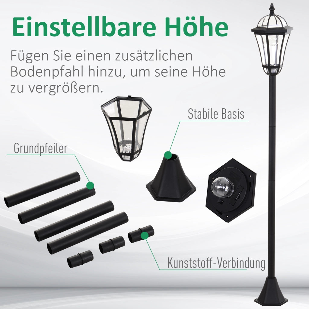 LAMPADA SOLARE da giardino LED nera in ABS IP44 Set da 2 pezzi