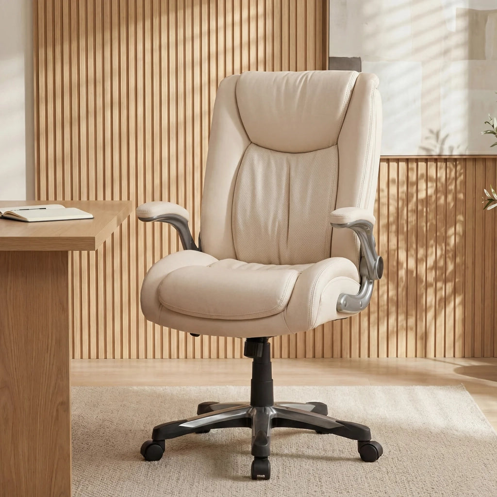Sedia da Ufficio Ergonomica e Robusta, Carico Massimo 181 kg - Beige