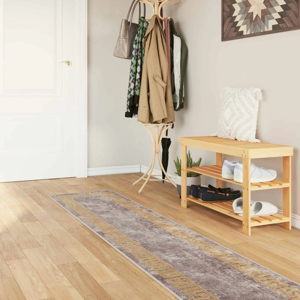 Runner Tappeto MARSA Grigio 50 x 450 cm Poliestere e PVC 42023351