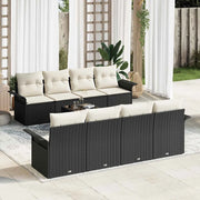 Set Divano da Giardino 9 pcs Nero Poly Rattan 3345287