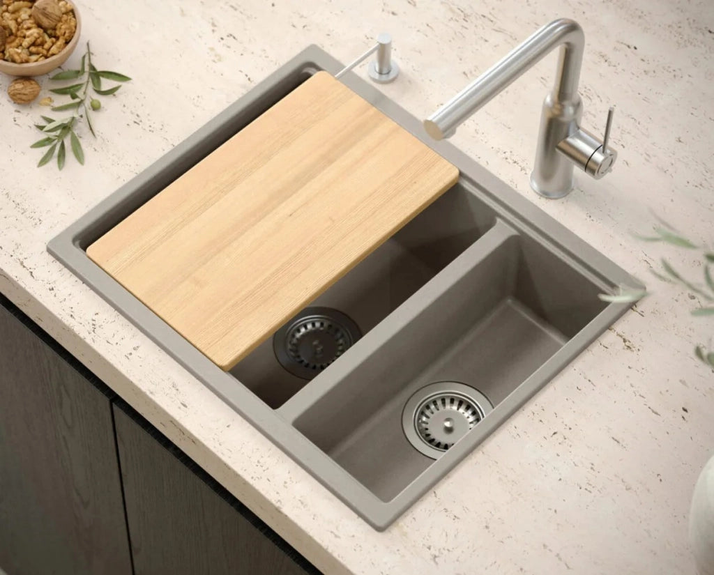 Lavello In Granito Logan 150 Beige Tappo oro