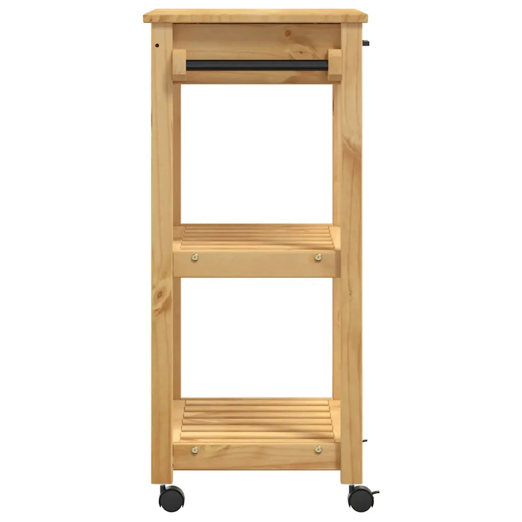 Carrello da Cucina MONZA 60x40x88,5cm in Legno Massello di Pino 376091