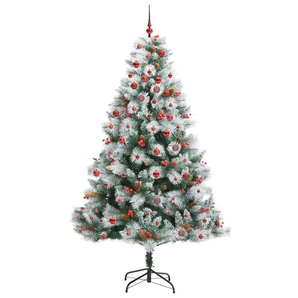 Albero di Natale artificiale Verde e bianco 210 cm 3395188