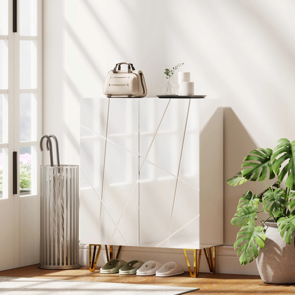 Armadio per scarpe con 2 ante ¨C zephmum ¨C Bianco 72x31.5x95 cm
