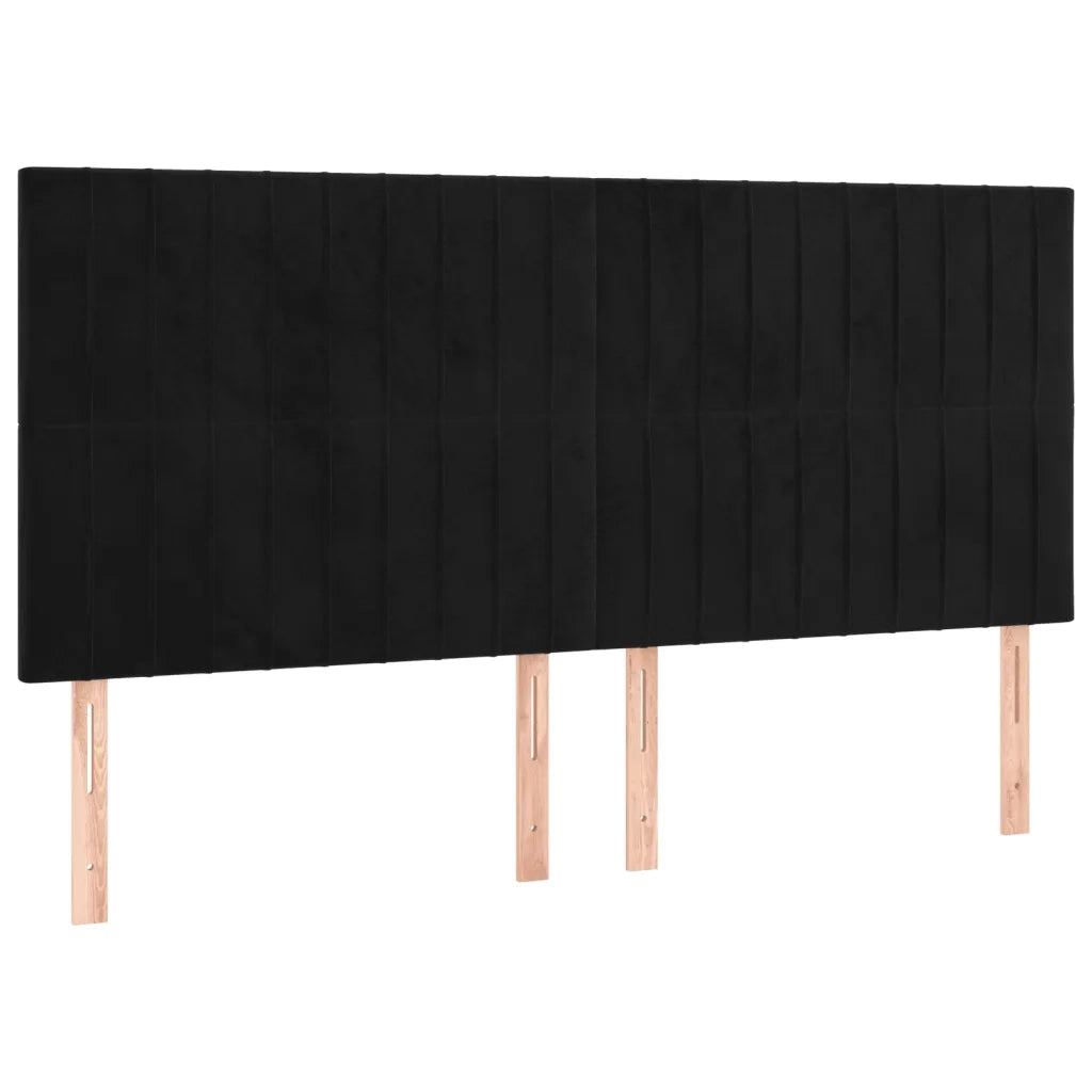 Letto matrimoniale | Letto per adulti | Giroletto senza Materasso Nero 160x200 cm in Velluto