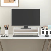 Supporto per Monitor Bianco 50x24x16 cm Legno Massello di Pino 813985