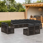 Set Divano da Giardino 11 pz Grigio polyrattan 3436175