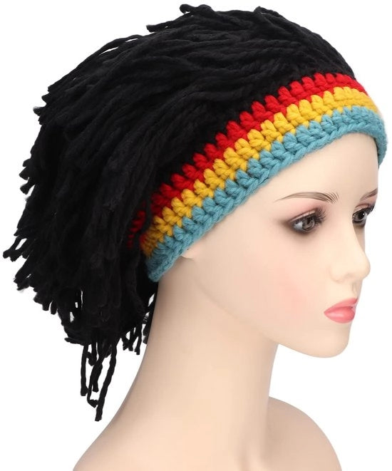 Cappello in Pizzo con Alta Elasticità - Cappello da Festa con Disegno Stilizzato - Dreadlocks - Unisex