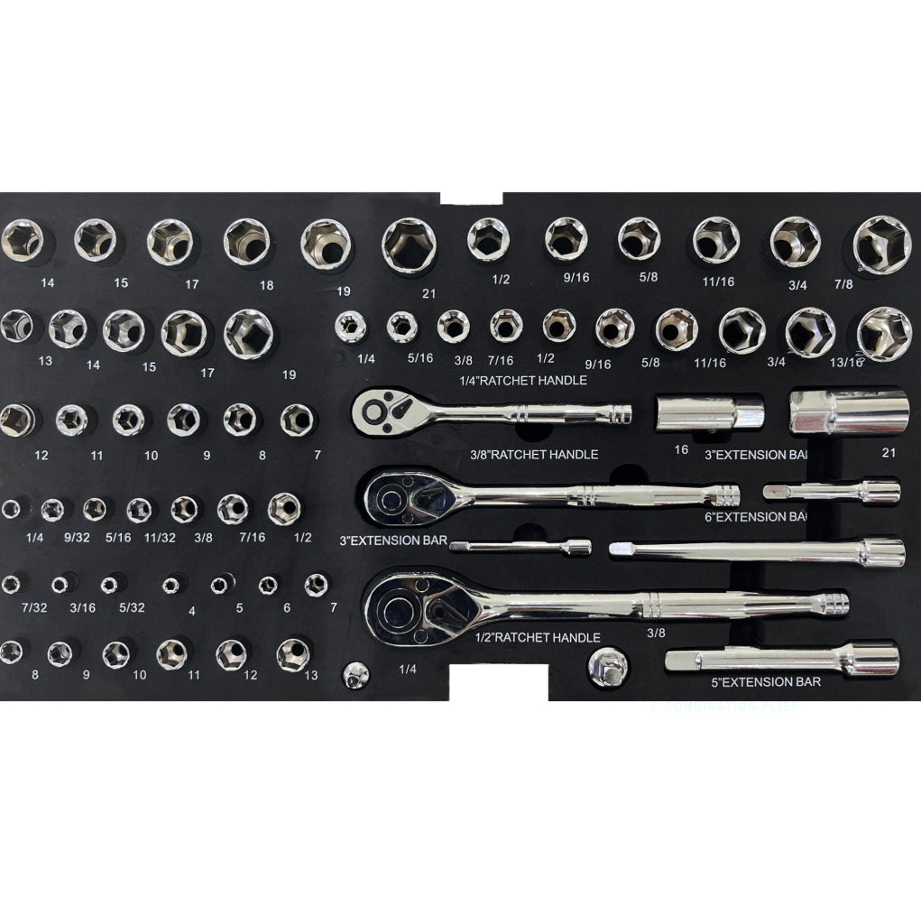 Cassetta Porta Attrezzi in Acciaio 508 mm con 3 Cassetti e Maniglia, Nero