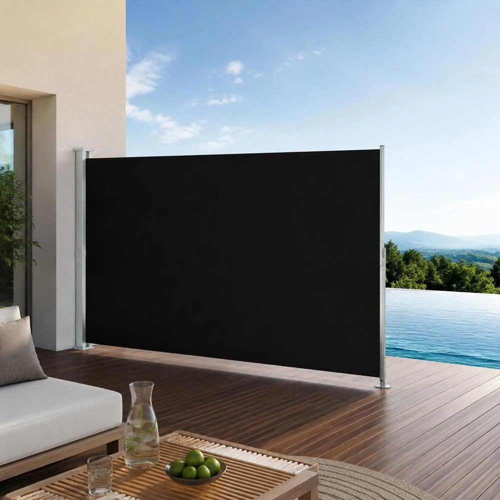 Extendable Side Awning 180x300 Cm Black