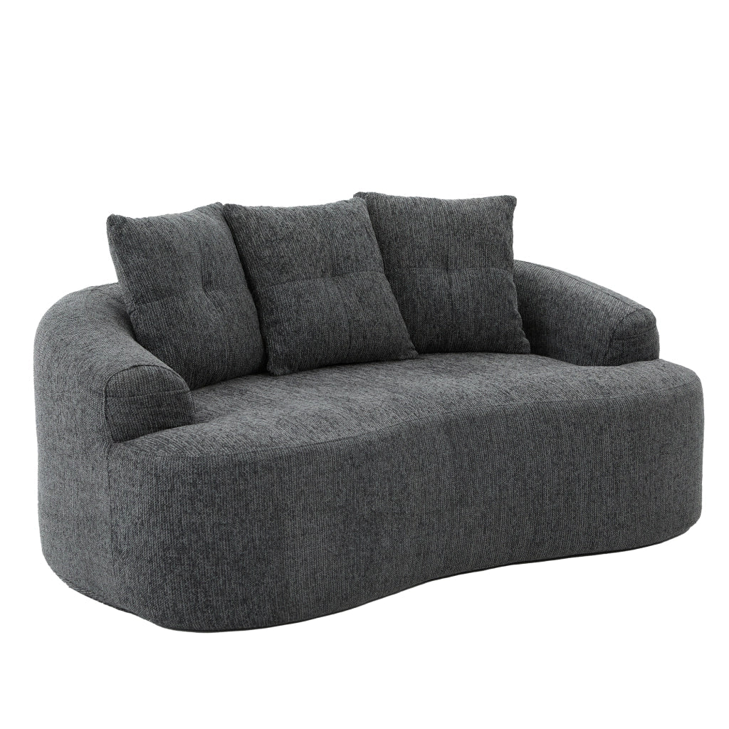 Divano 2 Posti Velluto con Cuscini ¨C MINIMAL ¨C Chenille, Design Compatto