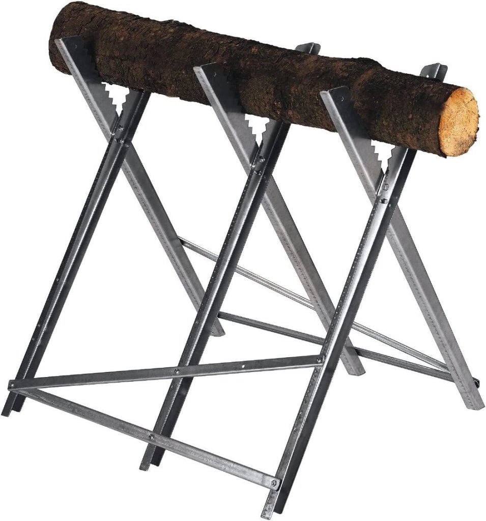 Einhell 4500067 Cavalletto per Tronchi Pieghevole Regolabile 3 Altezze 80 cm Portata 150 Kg colore Argento