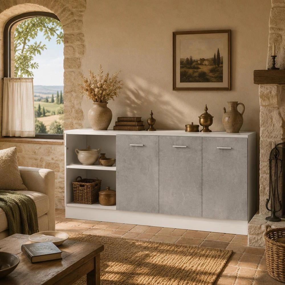 Base Cabinet Lyon Concrete Grey 60x46x81.5 Cm Wood-based Material