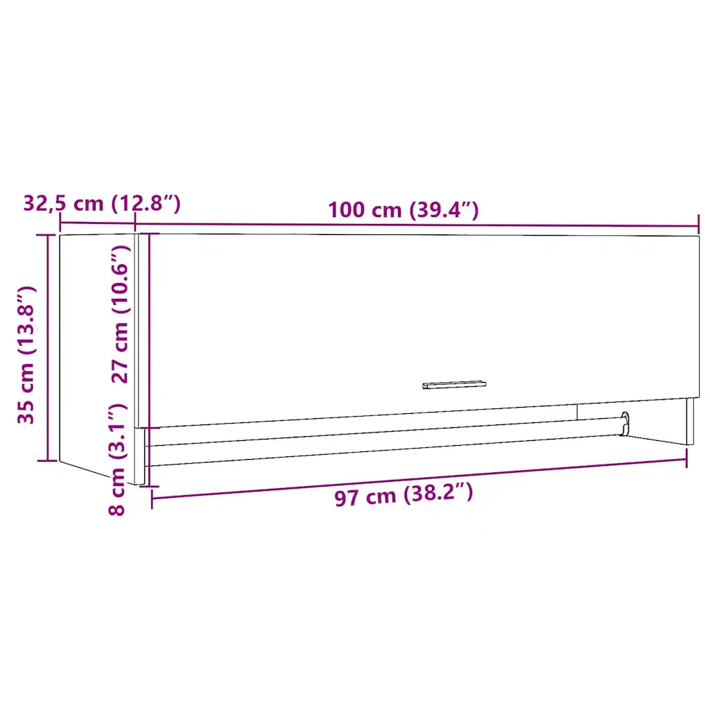Armadio in Legno Vecchio 100x32,5x35 cm in Legno Multistrato CFW6218719
