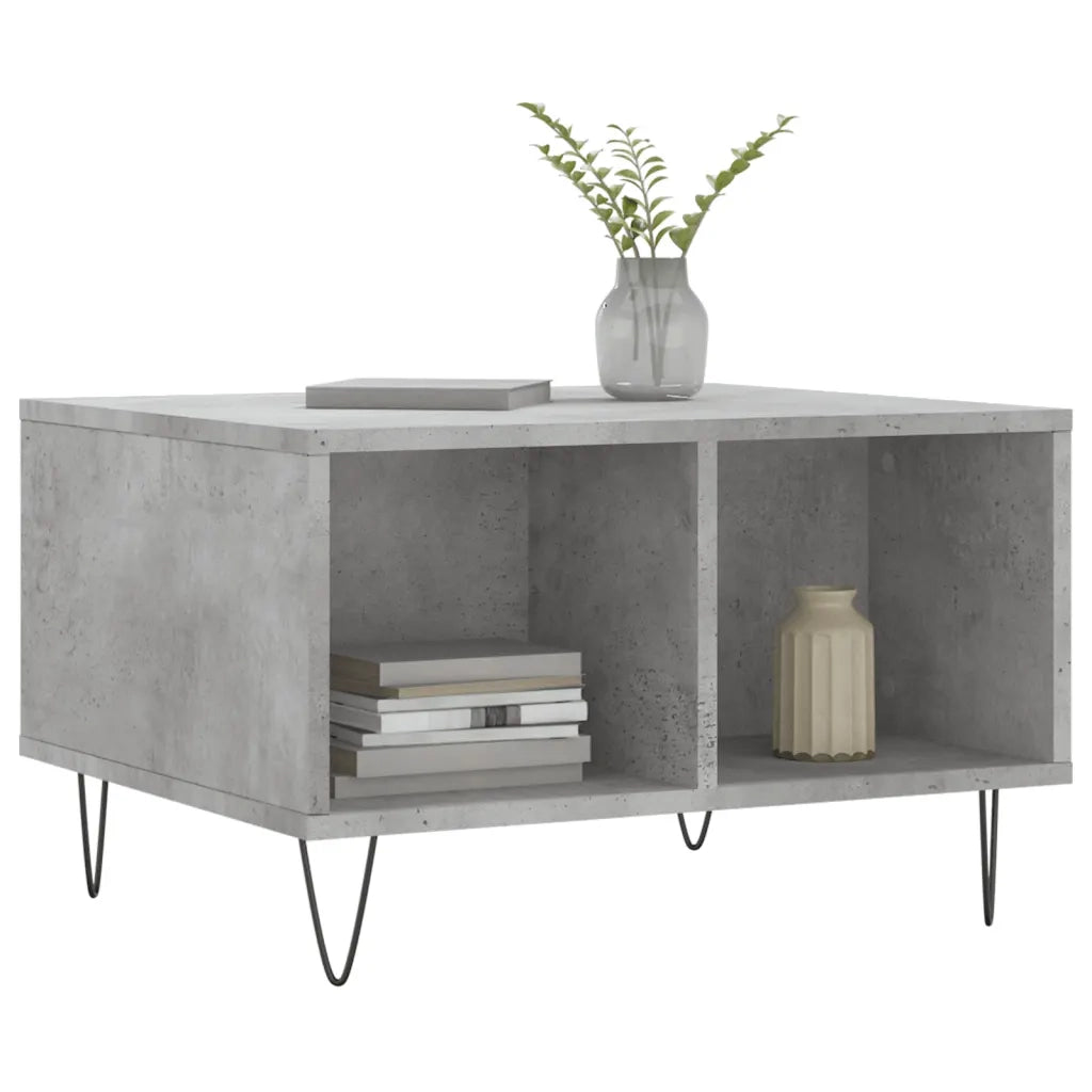 Tavolino Salotto Grigio Cemento 60x50x36,5 cm Legno Multistrato 830544