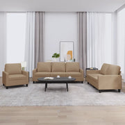 Set di Divani 3 pz con Cuscini cappuccino in Similpelle 3201402