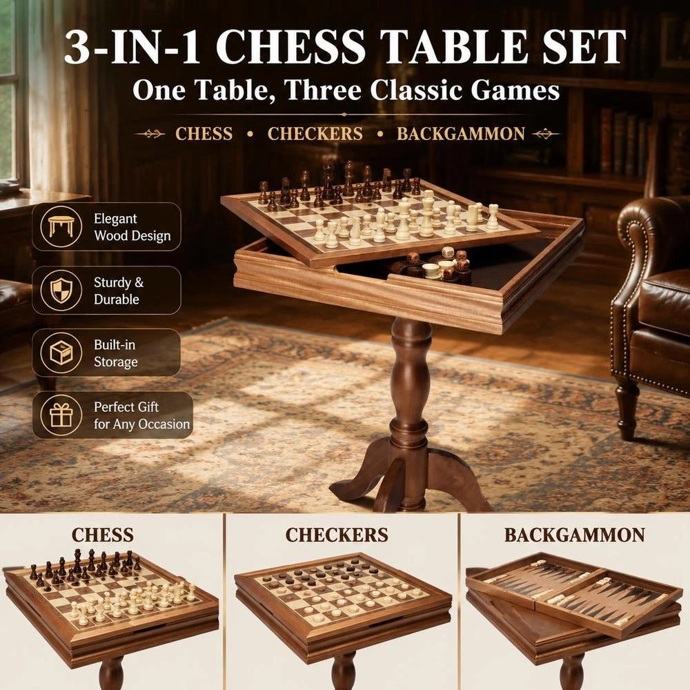 Wooden Chess Set, 650 X 650 X 675 Mm, Desktop Chessboard With Chess Pieces, Chess Set For Parties And Family Activities, Travel Chess, Children's Chess Board