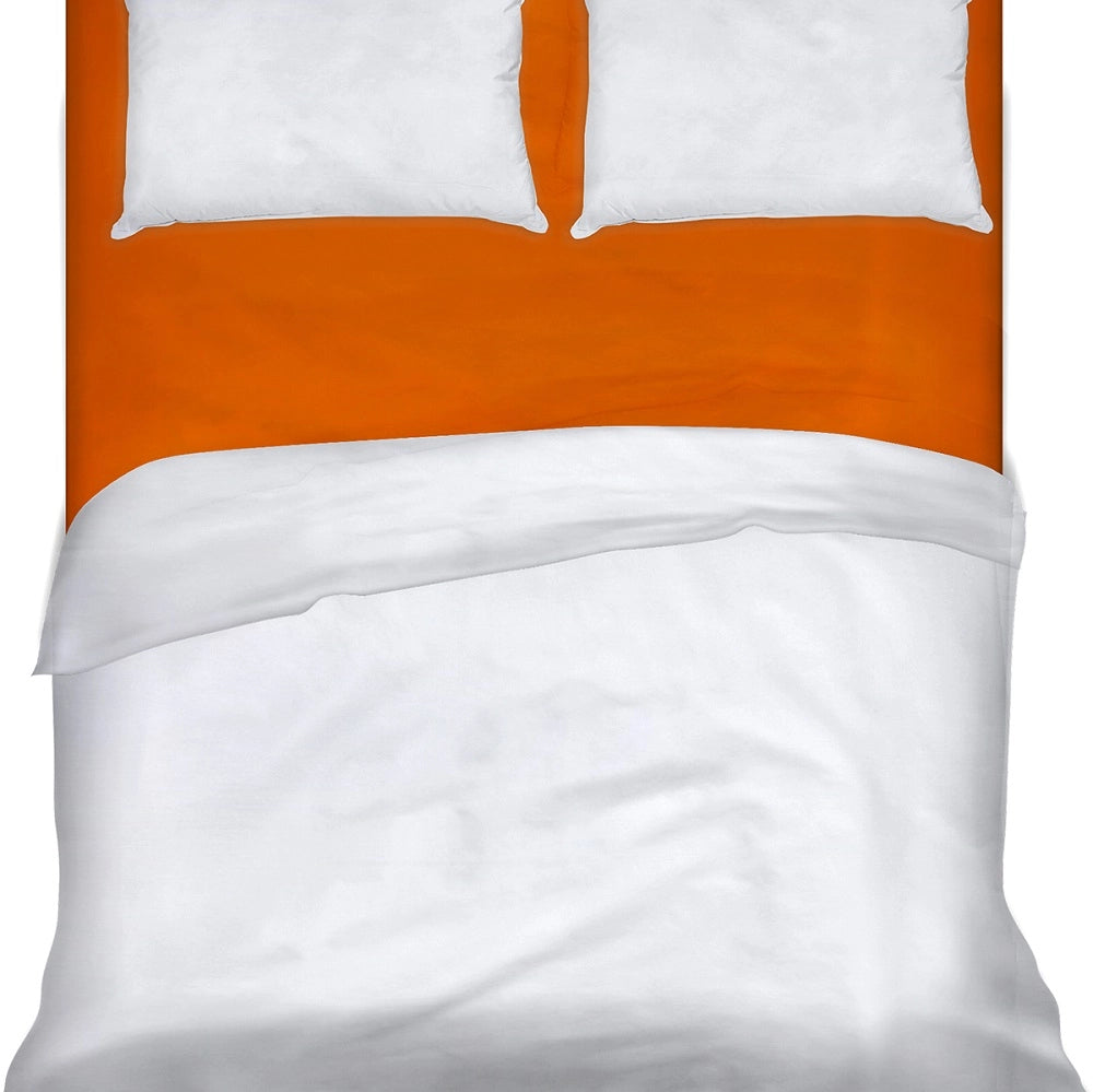 Lenzuolo letto sotto con angoli 100% puro cotone Made in Italy tinta unita Arancio - 2 Piazze maxi