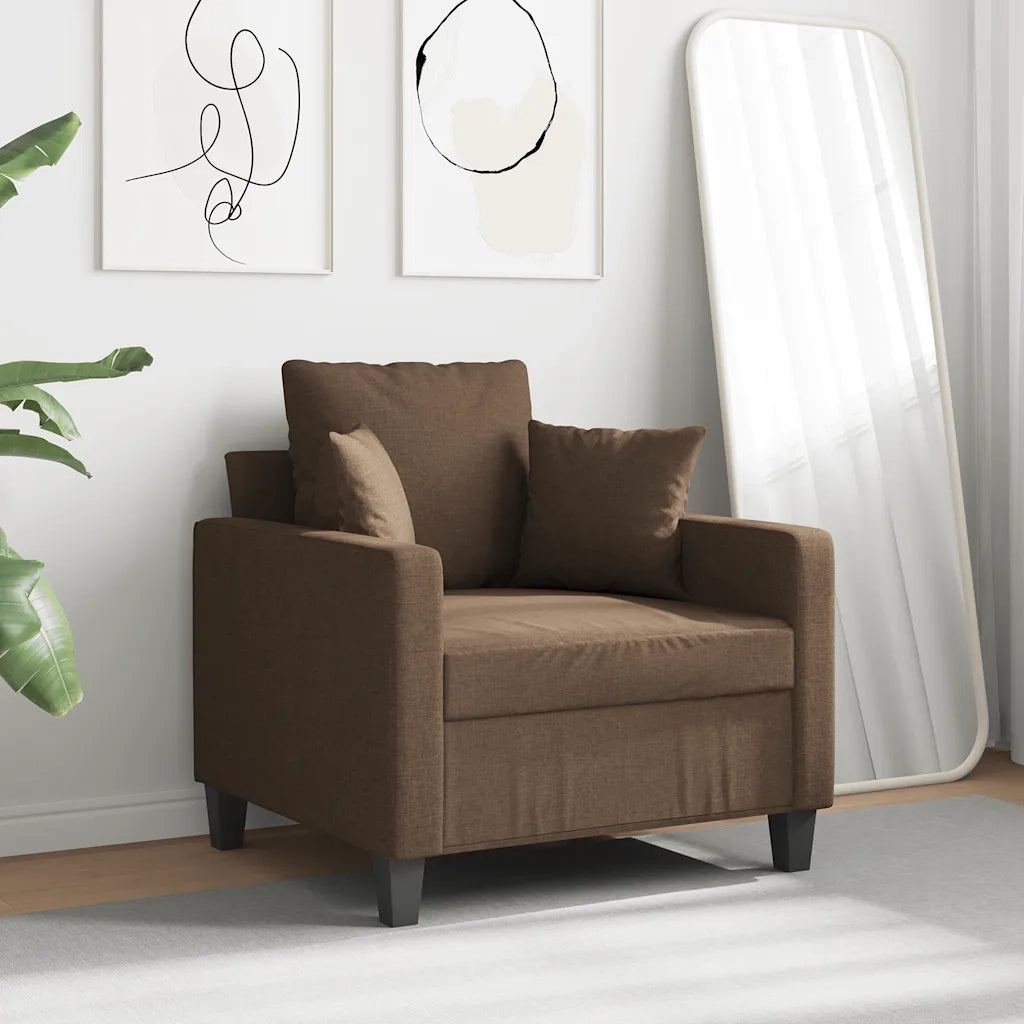 Poltrona | Sedia Relax Marrone 60 cm in Tessuto